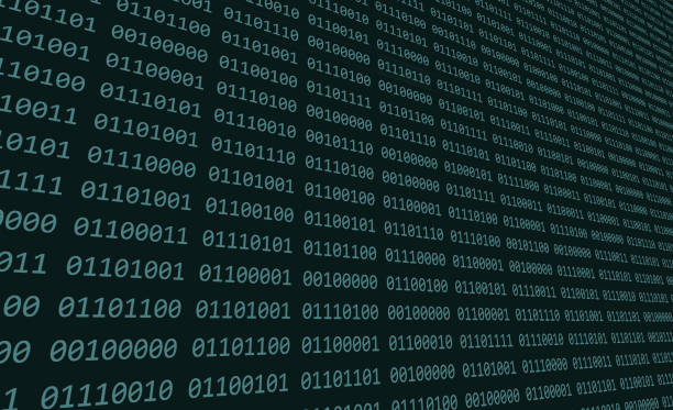 A field of 1s and 0s — streams of binary code.