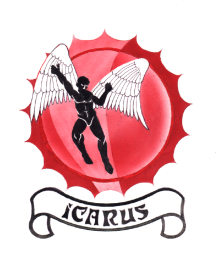 The Icarus Verilog logo: a winged figure on a red emblem with a banner reading ICARUS.